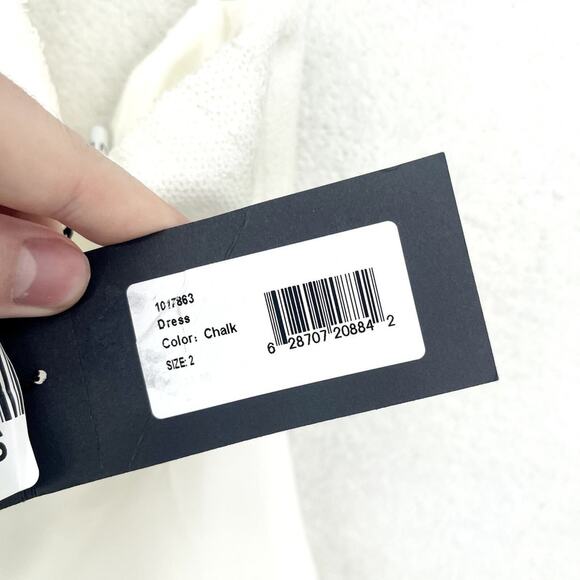 Halston Dress Women Size 2 Mini White Halter Neck Cross Front Diletta Sequin NEW - Picture 2 of 5